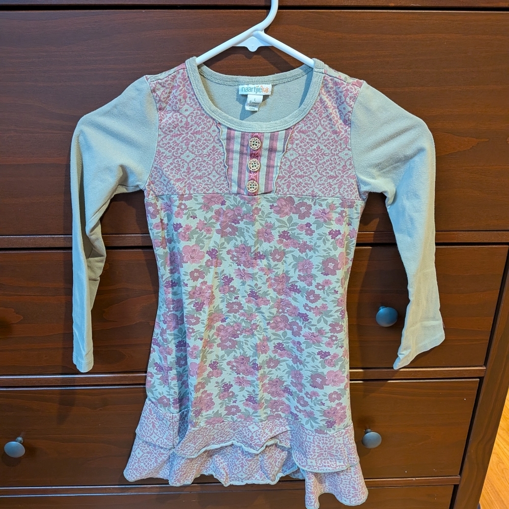 Naartjie Kids Floral Layered Dress Pink And Green Size 6